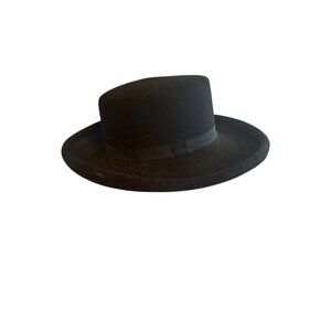 Vintage Black Felt Wool Hat By INA TOO Doleman Hat Co